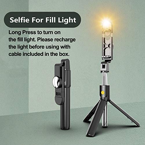 Cool Bazaar™ Wireless Selfie Stick Tripod With LED Light and Bluetooth Remote For Android and Iphone